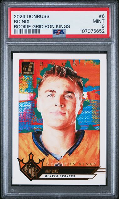 2024 Panini Donruss Rookie Gridiron Kings Bo Nix #6 Mint 9 front