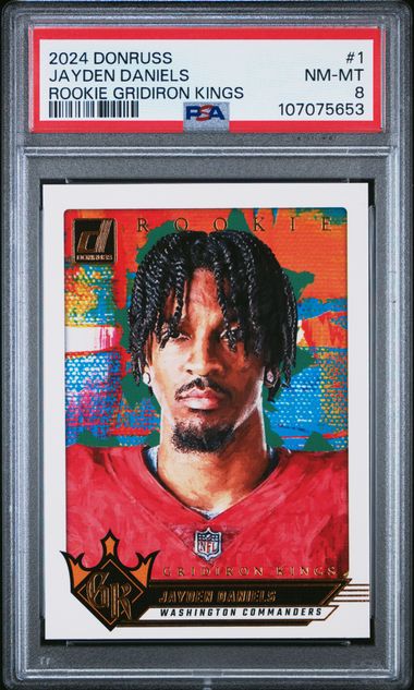 2024 Panini Donruss Rookie Gridiron Kings Jayden Daniels #1 Nm-Mt 8 front
