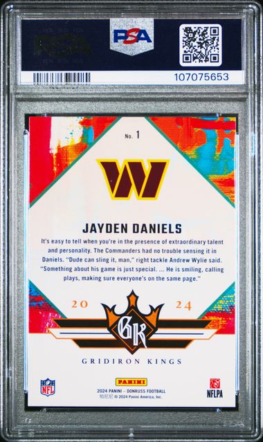 2024 Panini Donruss Rookie Gridiron Kings Jayden Daniels #1 Nm-Mt 8 back