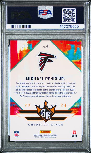 2024 Panini Donruss Rookie Gridiron Kings Michael Penix Jr. #4 Mint 9 back