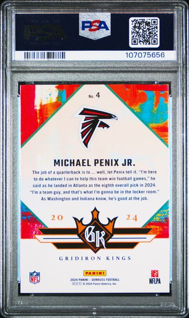 2024 Panini Donruss Rookie Gridiron Kings Michael Penix Jr. #4 Gem Mt 10 back