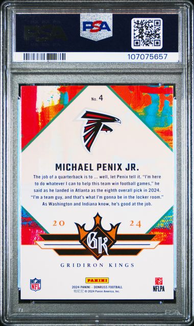 2024 Panini Donruss Rookie Gridiron Kings Michael Penix Jr. #4 Mint 9 back