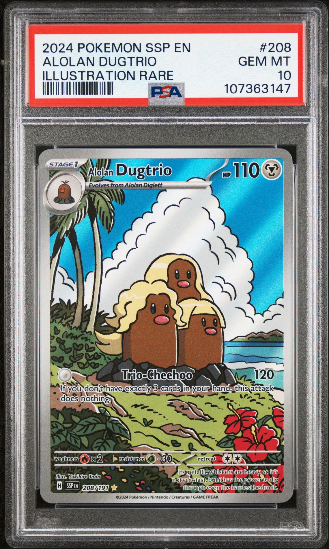 2024 Pokemon POKEMON SSP EN-SURGING SPARKS ILLUSTRATION RARE #208 Alolan Dugtrio front