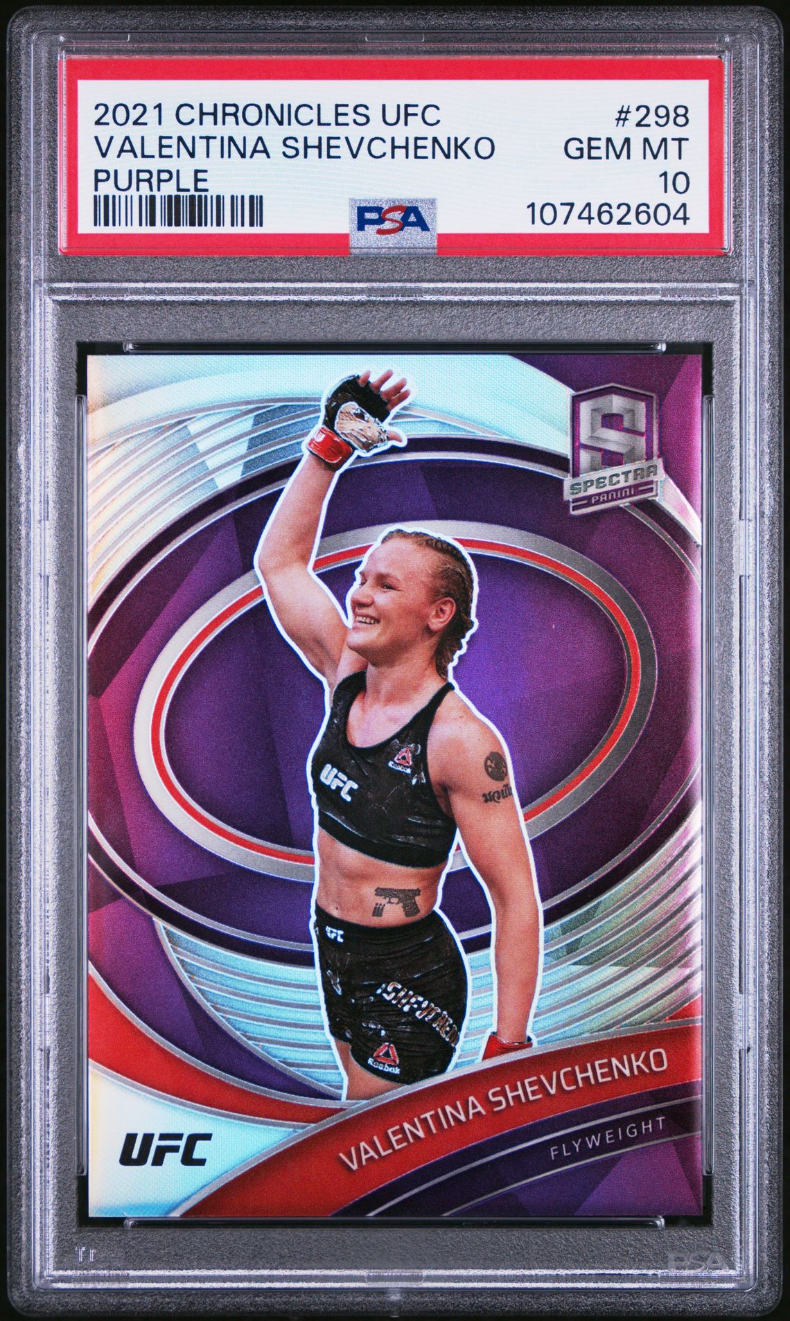 2021 Panini PANINI CHRONICLES UFC PURPLE #298 Valentina Shevchenko front