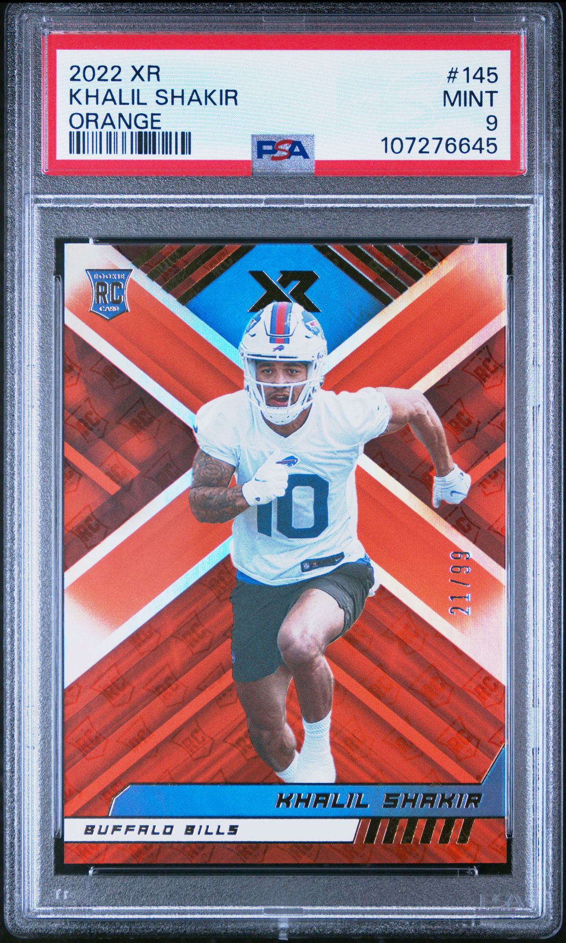 2022 Panini Xr Khalil Shakir #145 (Orange) Mint 9 front