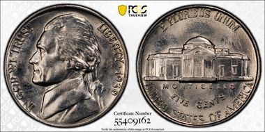 1939 5C Reverse of 1940 MS66FS