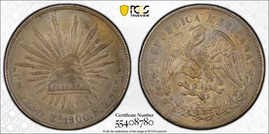 1900-Zs FZ Peso KM-409.3 AU58