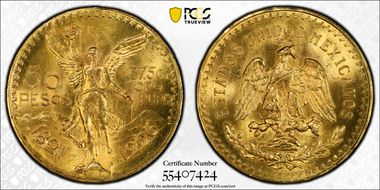 1926 50 Peso KM-481  Au MS64