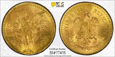 1927 50 Peso KM-481  Au MS64