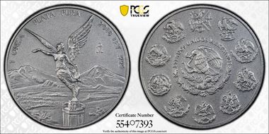 2018-Mo Onza Libertad Ag - Antiqued SP70