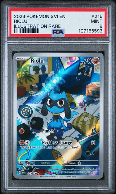 2023 Pokemon Svi En-Scarlet & Violet Riolu #215 (Illustration Rare) Mint 9 front