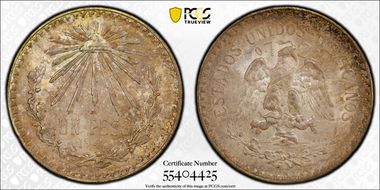 1944-M Peso KM-455  Ag MS67