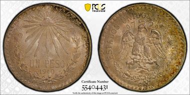 1940-M Peso KM-455  Ag MS67