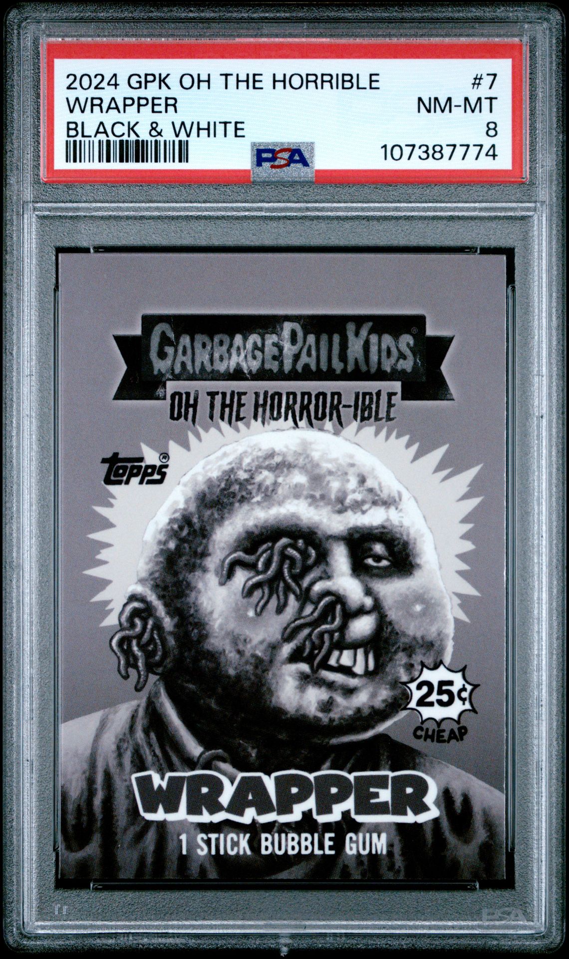 2024 Garbage Pail Kids GARBAGE PAIL KIDS OH THE HORROR-IBLE Black #7 Wrapper front