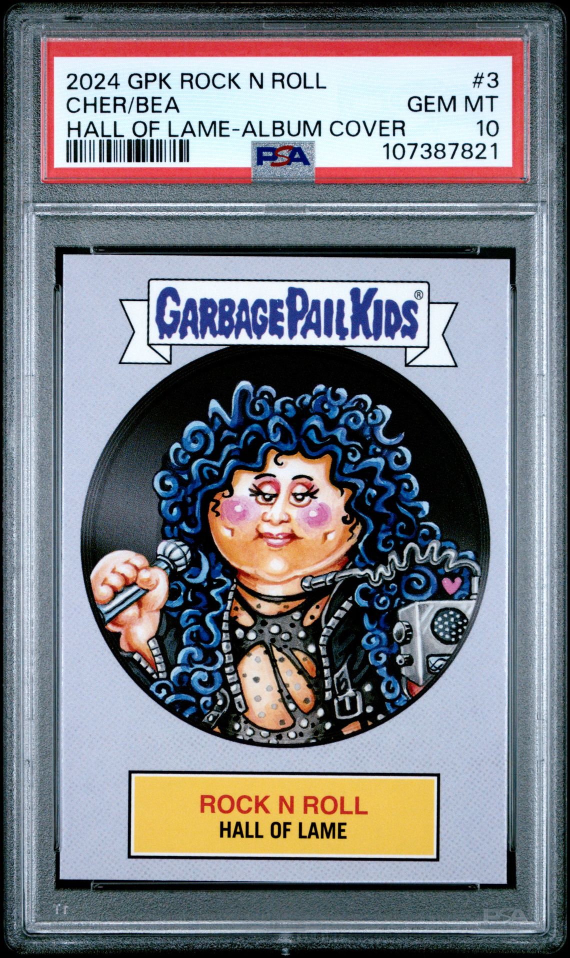 2024 Garbage Pail Kids TOPPS GARBAGE PAIL KIDS: ROCK N ROLL HALL OF LAME ALBUM COVER ALBUM COVER #3 Cher/Bea front