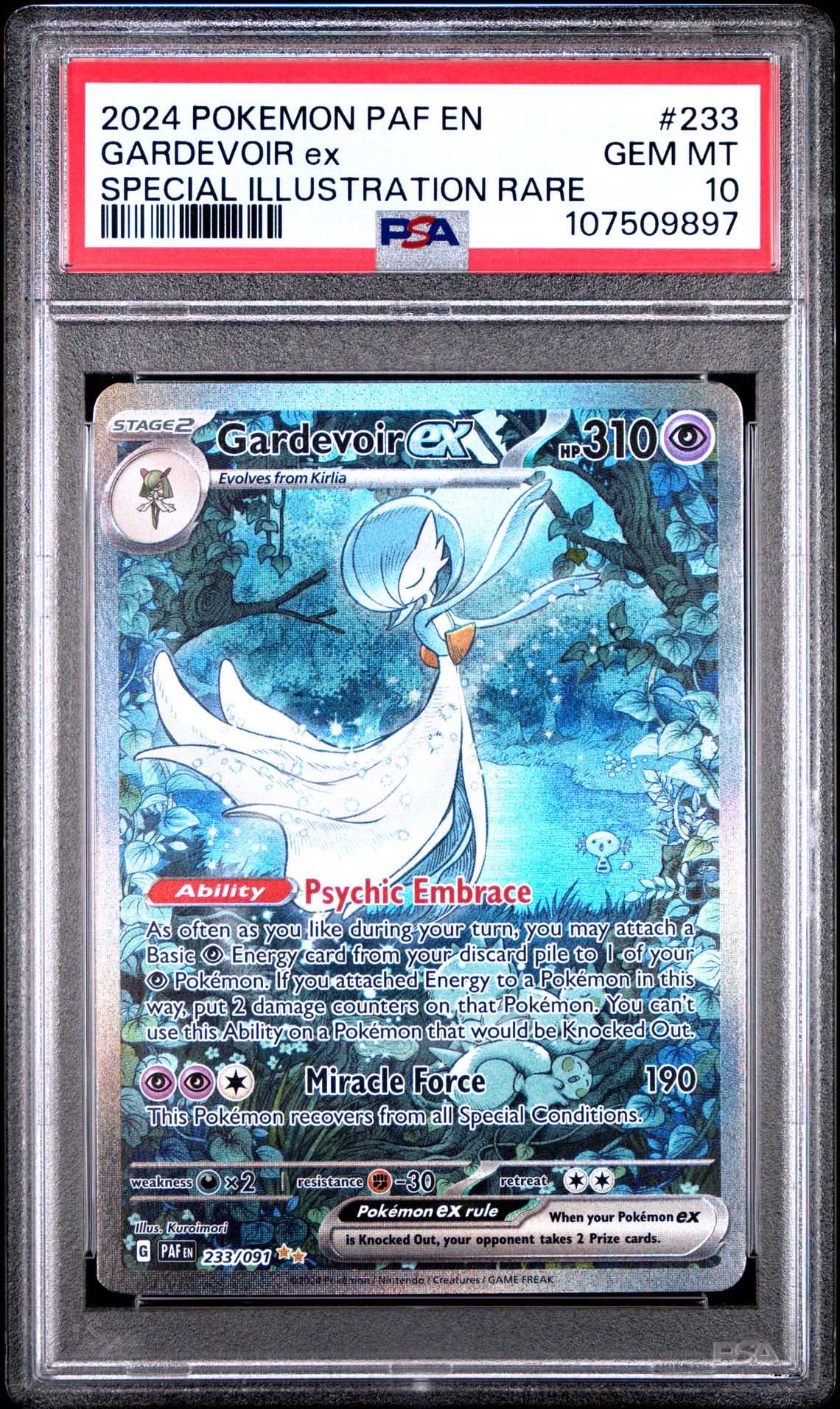 2024 Pokemon Paf En-Paldean Fates Gardevoir Ex #233 (Special Illustration Rare) Gem Mt 10 front