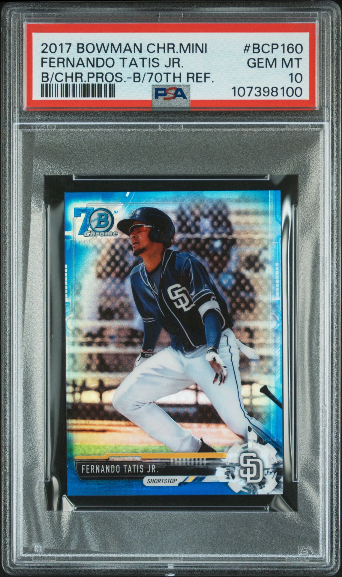 2017 Bowman BOWMAN CHROME MINI B/CHR.PROS.-B/70TH REF. #BCP160 Fernando Tatis Jr. front