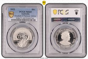 2022 50C Elizabeth II Platinum Jubilee MS69