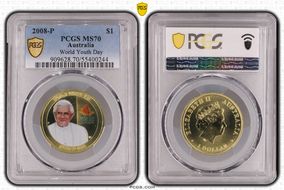 2008-P $1 World Youth Day MS70