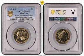 2010-B $1 100th Anniversary-Privy MS66