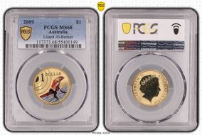 2009 $1 Lizard Al-Bronze MS68