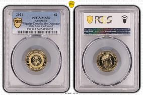 2021 $2 Wiggles-Dorothy the Dinosaur 30th Ann. Colorized MS66