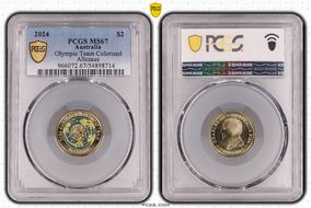 2024 $2 Olympic Team Colorized Allezaus MS67