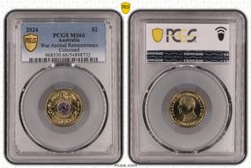 2024 $2 War Animal Remembrance Colorized MS66