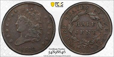 1833 1/2C XF40BN