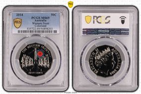 2014 50C Western Front Colorized MS69