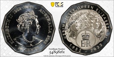 2023 50C Her Majesty QEII Cu-Ni Six Effigies MS69