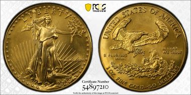 1986 $50 Gold Eagle MS69