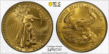1987 $50 Gold Eagle MS69