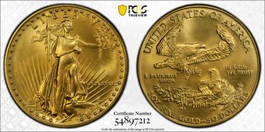 1987 $50 Gold Eagle MS69