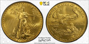1993 $50 Gold Eagle MS68