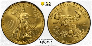 1993 $50 Gold Eagle MS68