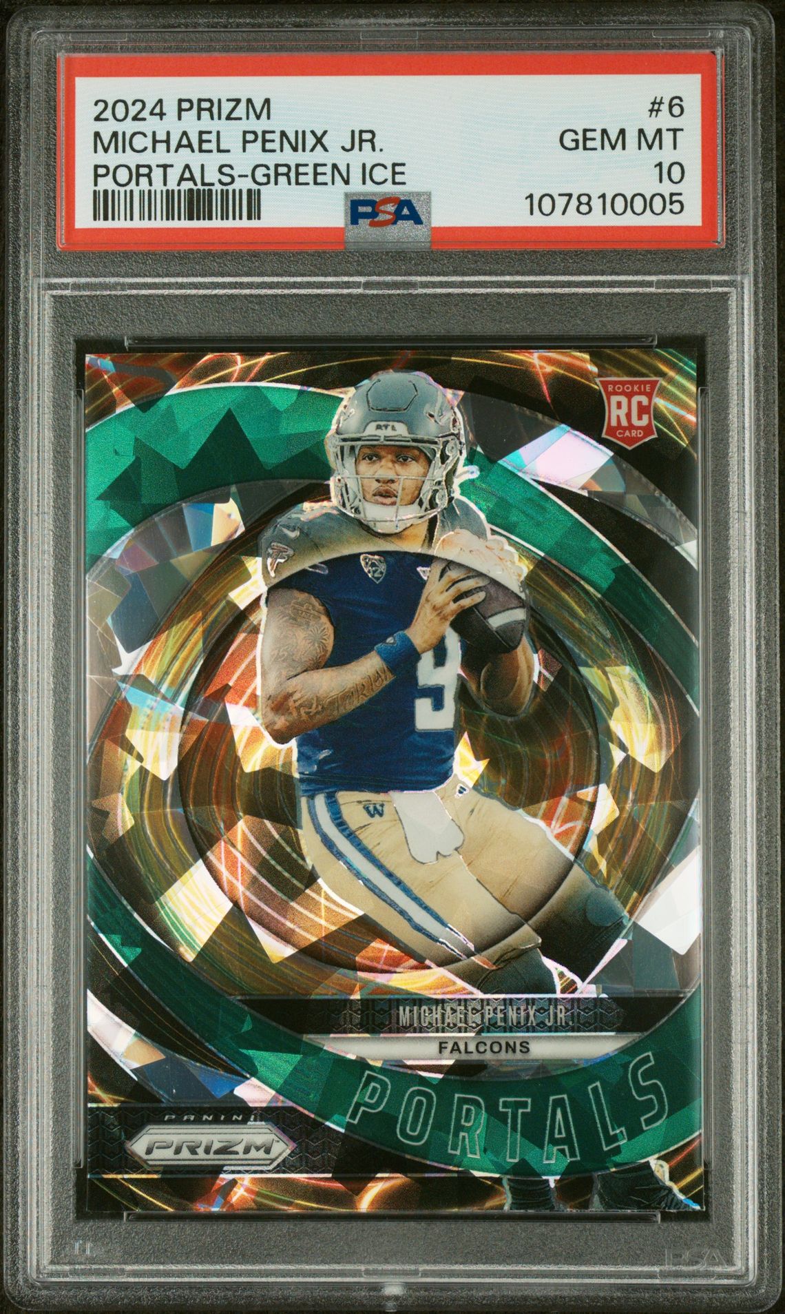 2024 Panini PANINI PRIZM PORTALS GREEN ICE #6 Michael Penix Jr. front