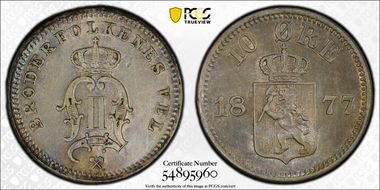 1877 10 Øre AU58