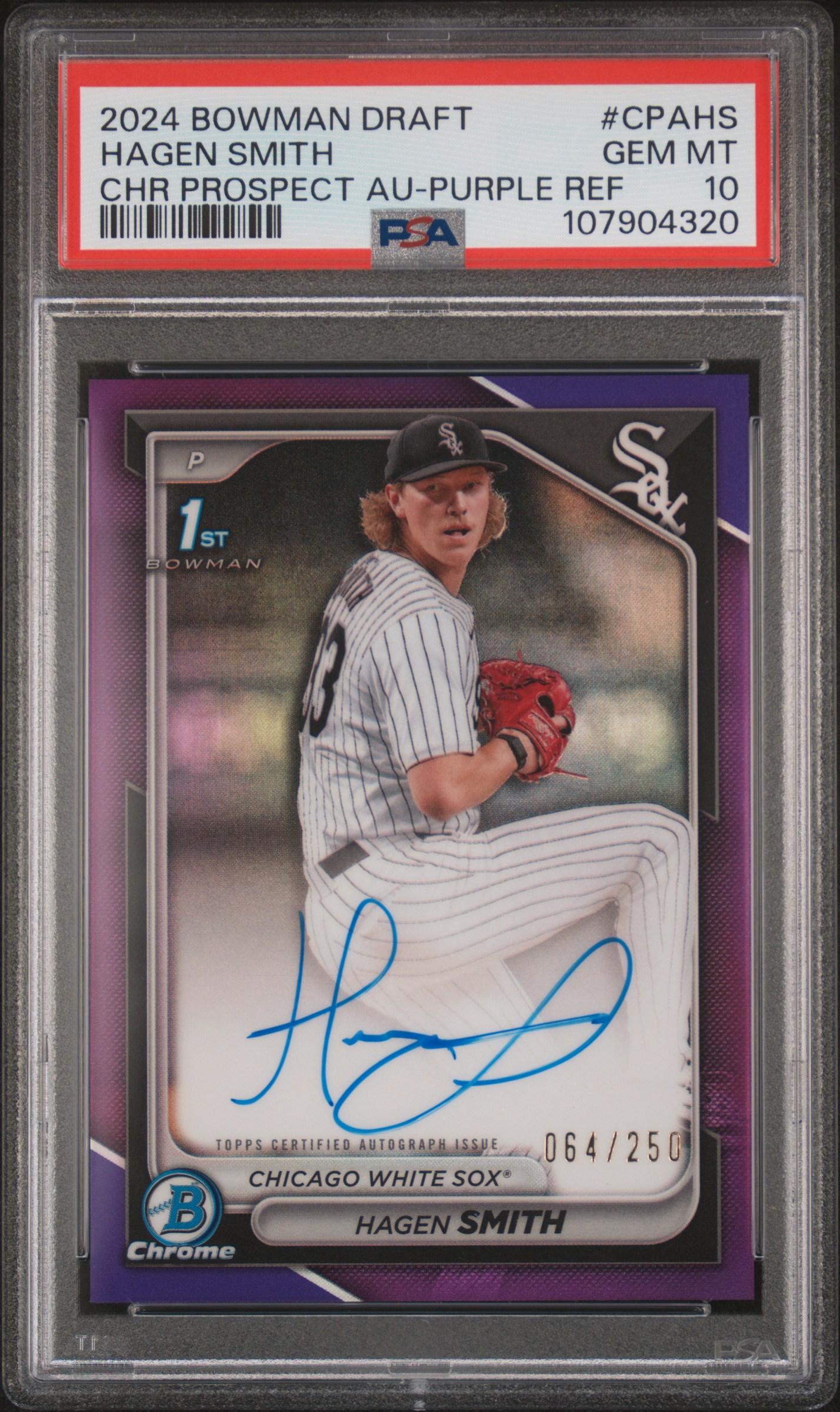 2024 Hagen Smith Bowman Draft Chrome Purple Autograph Purple 2024 Hagen Smith Bowman Draft Chrome Purple Autograph Purple