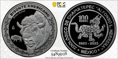 2023-Mo Medal Chapultepec Zoo Ag Bisonte Americano SP69