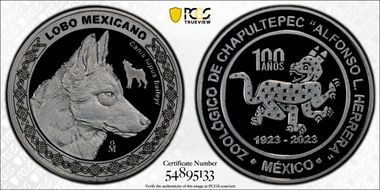 2023-Mo Medal Chapultepec Zoo Ag Lobo Mexicano SP70