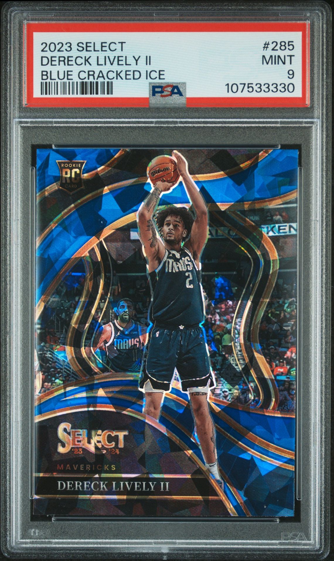 2023 Panini PANINI SELECT BLUE CRACKED ICE #285 Dereck Lively Ii front