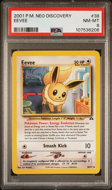 2001 Pokemon Neo Discovery #38 Eevee front