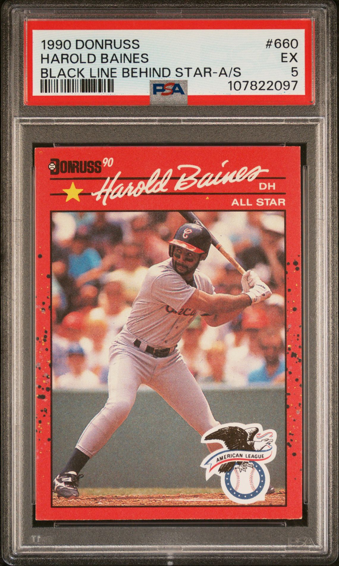 1990 Donruss DONRUSS BLACK LINE BEHIND STAR-A/S #660 Harold Baines front