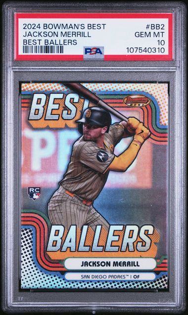 2024 Bowman's Best Best Ballers Jackson Merrill #Bb2 Gem Mt 10 front
