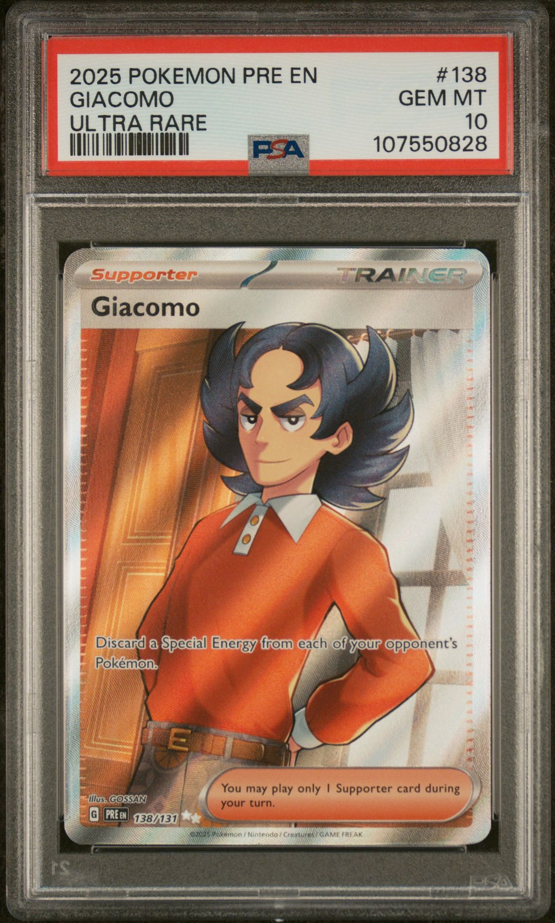 2025 Pokemon POKEMON PRE EN-PRISMATIC EVOLUTIONS ULTRA RARE #138 Giacomo front