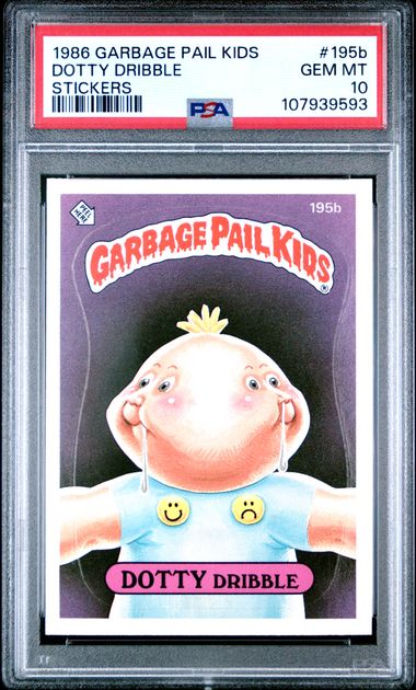 1986 Garbage Pail Kids GARBAGE PAIL KIDS STICKERS STICKERS #195B Dotty Dribble front