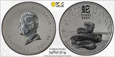 2025-P $1 Year of the Snake Ag MS70