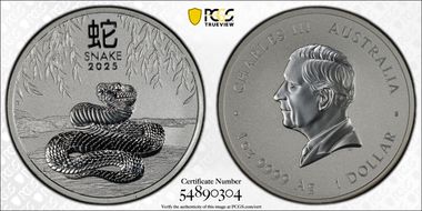 2025-P $1 Year of the Snake Ag MS70