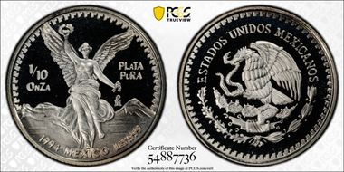 1994-Mo 1/10 oz Libertad Ag PR69DCAM